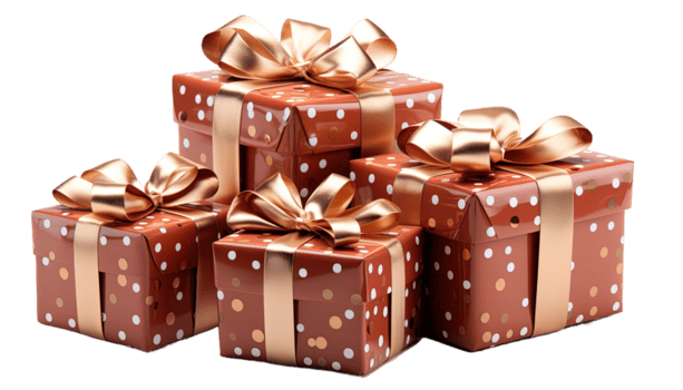 ai genererad insvept gåva låda ClipArt, bandlindad presenterar, dekorativ gåva lådor, festlig presenterar, Semester överraskning, firande ClipArt, gåvoutdelning begrepp, transparent bakgrund png