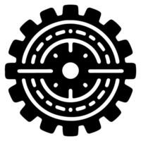 ai generado engranaje ajuste contorno icono para aplicaciones, sitios web, logo. engranaje símbolo negro línea rueda dentada firmar vector