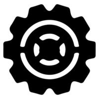 AI generated Gear Setting outline icon for apps, websites, logo. Gear symbol black line cogwheel sign vector