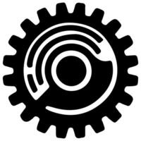 AI generated Gear Setting outline icon for apps, websites, logo. Gear symbol black line cogwheel sign vector