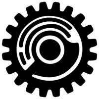 AI generated Gear Setting outline icon for apps, websites, logo. Gear symbol black line cogwheel sign vector