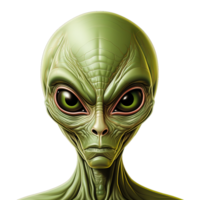 ai generado verde extraterrestre clipart, verde extraterrestre, transparente fondo, OVNI ilustración, exterior espacio criatura png