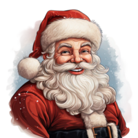 AI generated Santa Claus illustration, jolly Santa graphics, transparent background clipart, festive Christmas character, Santa Claus clip art, holiday design element, winter season graphic png