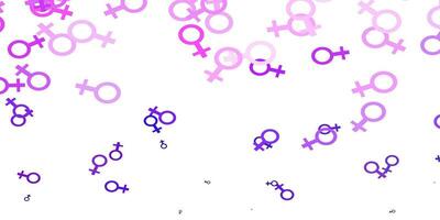 Light Purple vector background with woman symbols.