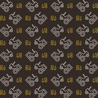 Tractor trendy pattern repeating vector beautiful illustration background