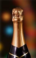 champagne bottle closeup photo