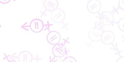 Light Purple vector pattern with feminism elements.