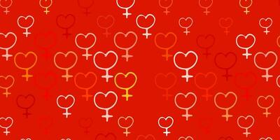 Light Red vector background with woman symbols.