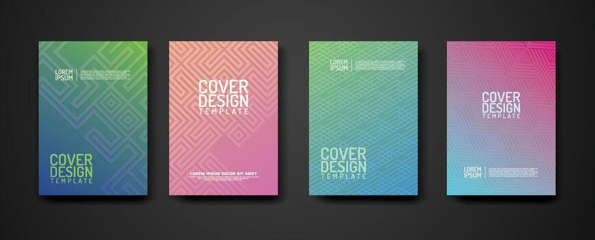 conjunto cubrir diseño modelo con geométrico líneas texturizado modelo antecedentes y dinámica gradación color vector