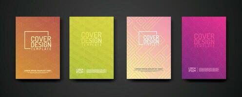 set cover Design template  with geometric lines textured pattern background and dynamic gradation color vector