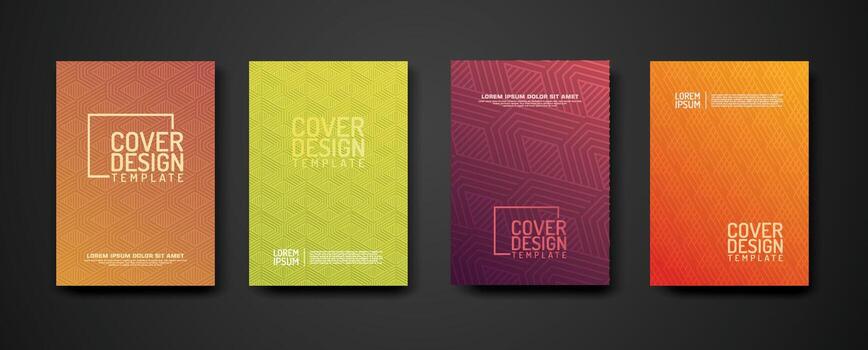 set cover Design template  with geometric lines textured pattern background and dynamic gradation color vector