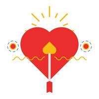 rojo corazón icono. diseño elemento para enamorado día vector