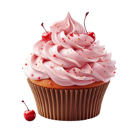 AI generated Cute cupcake clipart, fancy cupcake illustrations, decorative cupcake graphics, bakery clip art, sweet dessert, , transparent background cupcakes, colorful cupcake png