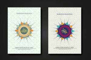 Set cover background template for ramadan event vector