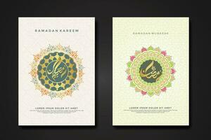 Set cover background template for ramadan event vector