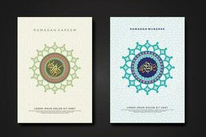 Set cover background template for ramadan event vector