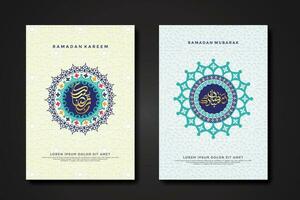 Set cover background template for ramadan event vector