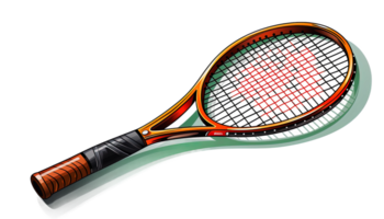 AI generated Tennis racket clipart set, racquet sports graphics, transparent background, tennis equipment, sports illustration, athletic gear, tennis gear png