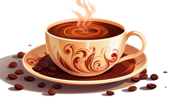 ai gegenereerd stomen koffie beker, heet drank illustratie, transparant achtergrond, koffie mok clip art, heet drinken grafisch, gebrouwen koffie icoon, cafe latte png