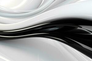 AI generated The shiny metallic white background contrasts with the metallic black, giving it a luxurious feel. photo