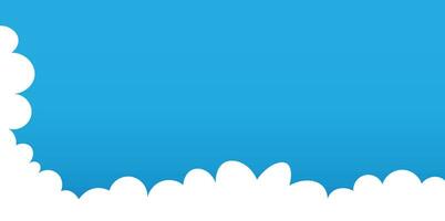 Clouds wide border on blue background. Panorama for banner, template vector