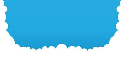 Clouds wide border on blue background. Panorama for banner, template vector