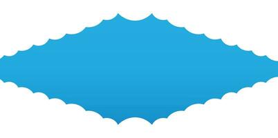 Clouds wide border on blue background. Panorama for banner, template vector