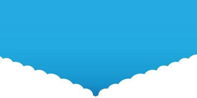 Clouds wide border on blue background. Panorama for banner, template vector