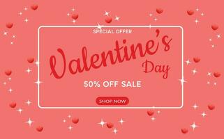 Valentines day banner on pink background. Perfect for cards various designs vector