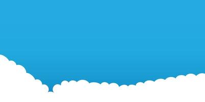 Clouds wide border on blue background. Panorama for banner, template vector