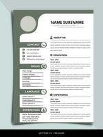 Professional Resume CV vector Template