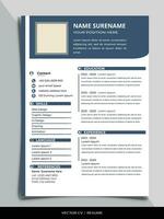 Professional Resume CV vector Template