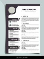 Professional Resume CV vector Template