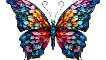 ai genererad fjäril ClipArt, vibrerande fjärilar, transparent bakgrund, färgrik fjäril, insekt png