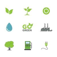 eco verde energía icono diseño ilustración vector