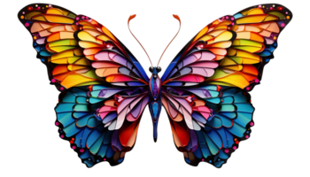 ai généré papillon clipart, vibrant papillons, transparent arrière-plan, coloré papillon, insecte png