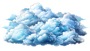 AI generated Fluffy cloud clipart, cloud shapes graphics, sky background, transparent background, weather illustration, celestial clouds, cloud shapes set, white fluffy clouds, sky backdrop png