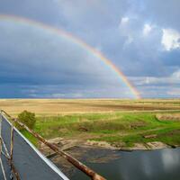 Rainbow, view from the roof of the building. photo