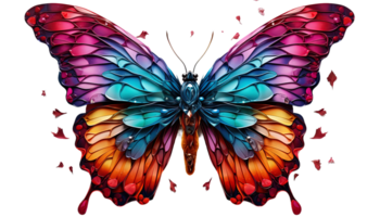 ai generiert Schmetterling Clip Art, beschwingt Schmetterlinge, transparent Hintergrund, bunt Schmetterling, Insekt png