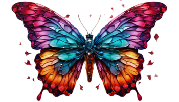 ai generado mariposa clipart, vibrante mariposas, transparente fondo, vistoso mariposa, insecto png