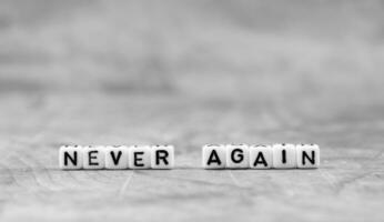 cube words on the wooden table photo