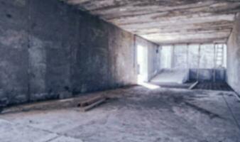 Blurred unfocused picture of warehouse interior photo