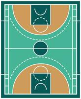 Basketball Court Vector Template Top View