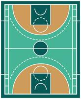 Basketball Court Vector Template Top View