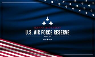 Happy birthday US Air Force Reserve April 14 Background Vector Illustration