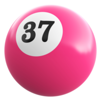 37 numero 3d palla rosa png