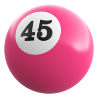 45 numero 3d palla rosa png