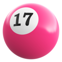 17 numero 3d palla rosa png