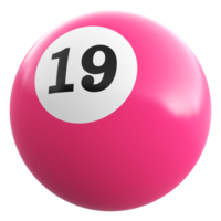 19 número 3d pelota rosado png