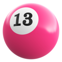 13 número 3d bola Rosa png